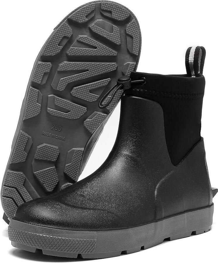 Heren Rubberen Laarzen Waterdicht Kort Antislip voor Regen en Buitenactiviteiten