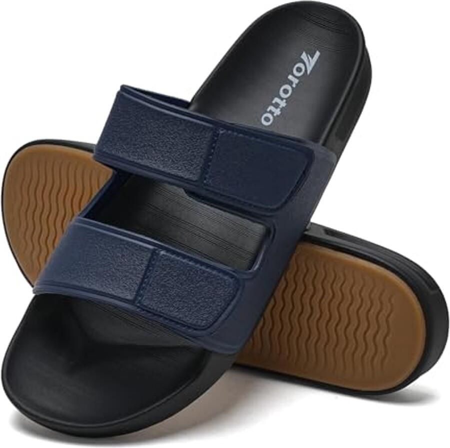 Heren Sandalen en Pantoffels met Zachte Antislip Rubber Zolen voor Zomer en Strand Donkerblauw