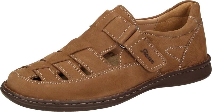 Heren Sandalen Nubuck Leer Klittenband Verstelbare Brede Pasvorm Zomer