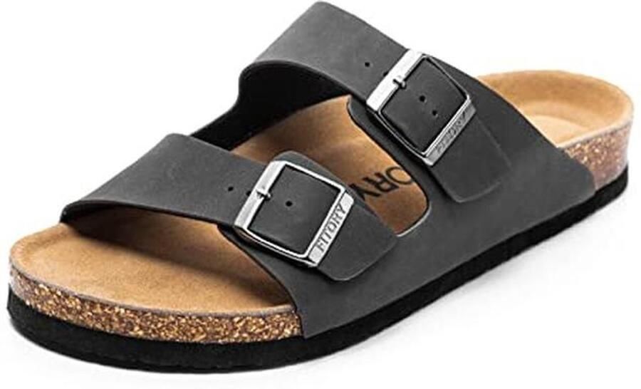 Heren Sandalen Steunslippers met Verstelbare Gespen en Kurken Voetbed