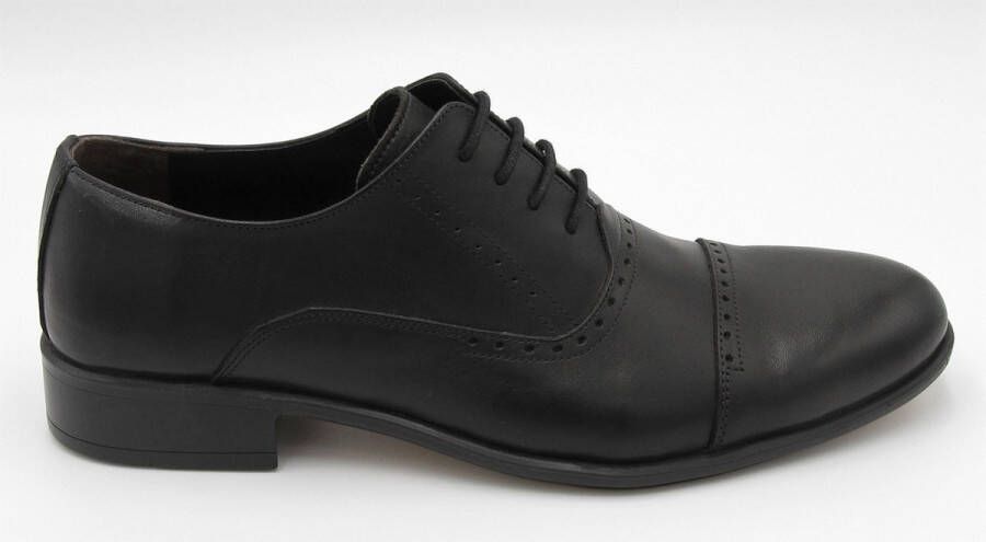 Online Express Schoenen Nette veterschoenen Voor mannen met stijl Beste kwaliteit heren casual schoenen 5100 Echt leer Zwart - Foto 1