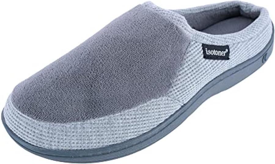 Heren Slip-on Hoodback Slippers met Memory Foam en Wafelstructuur