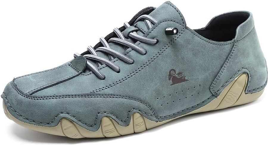 Heren Slip-on Loafers Ademende Lederen Casual Sneakers met Rubberen Zolen