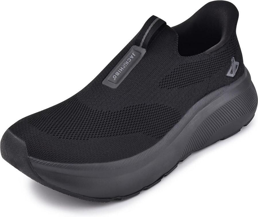 Heren Slip-On Sneakers met Voetboogsteun en Traagschuim Ademend en Brede Pasvorm
