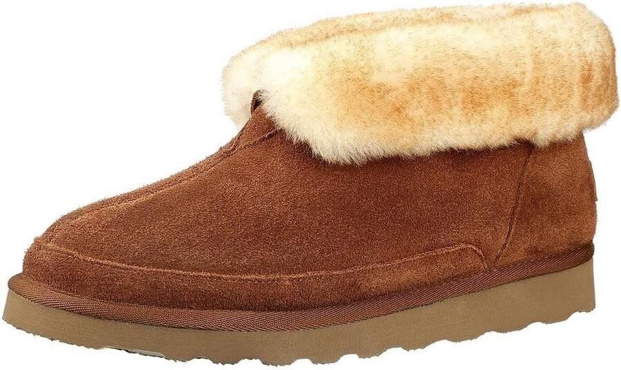 Heren Slipper Laarzen Schapenvacht met Traagschuim Binnen en Buiten