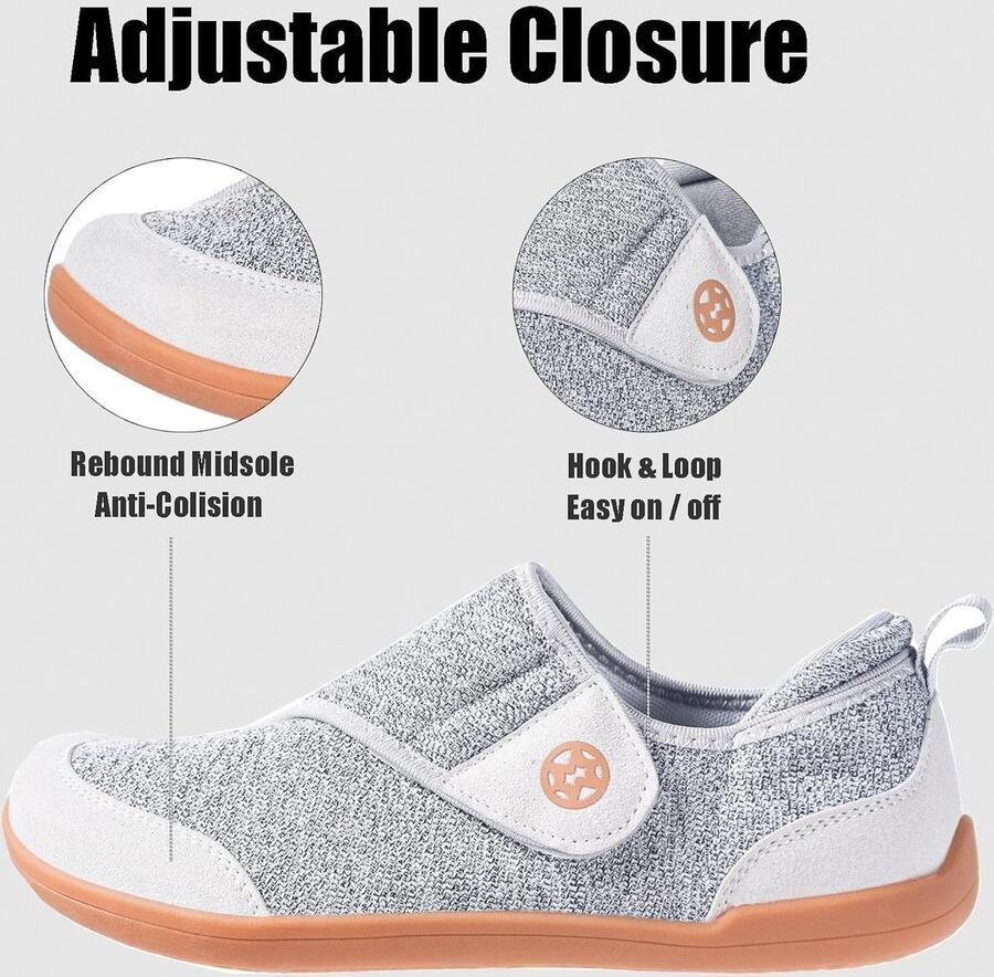 Heren Slippers 41 EU L Grijs Verstelbaar Comfortabel voor binnen en buiten ShopVlot