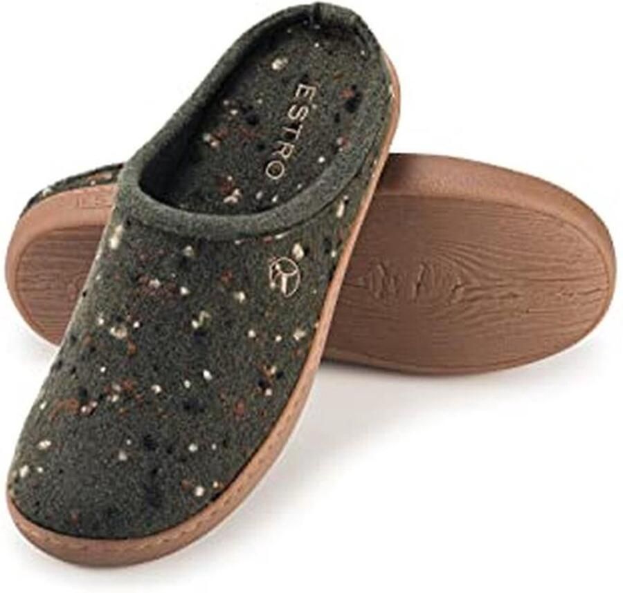 Heren Slippers Antislip Vilt Slippers met Gumzool