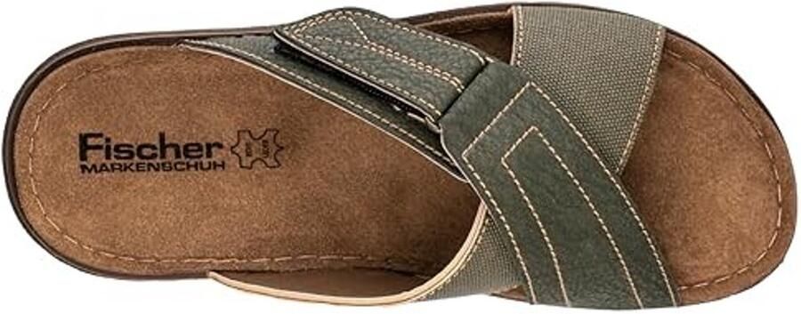 Heren Slippers Comfortabele Crossband Olijfkleurig