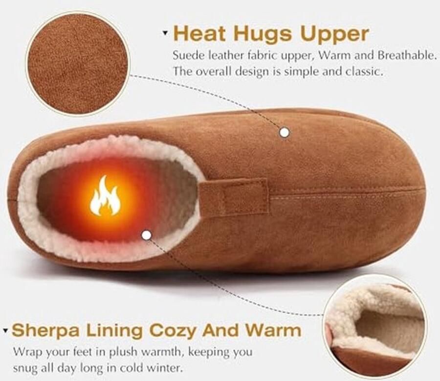Heren Slippers Geheugenfoam Kaki