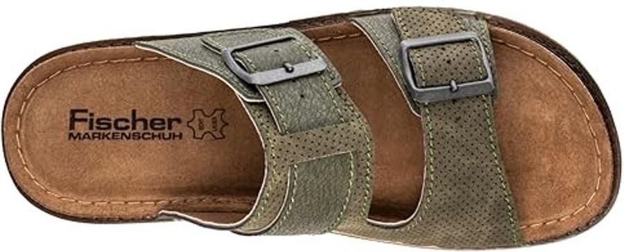 Heren Slippers Groen met dubbele gespen