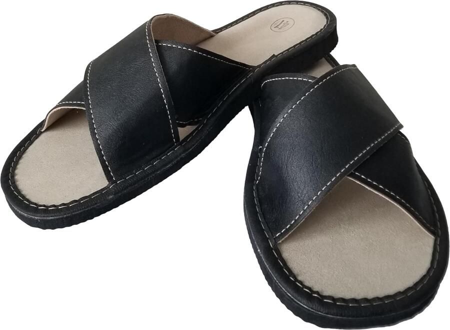 Heren Slippers Leer Open Teen Zomer Comfortabel & Stijlvol
