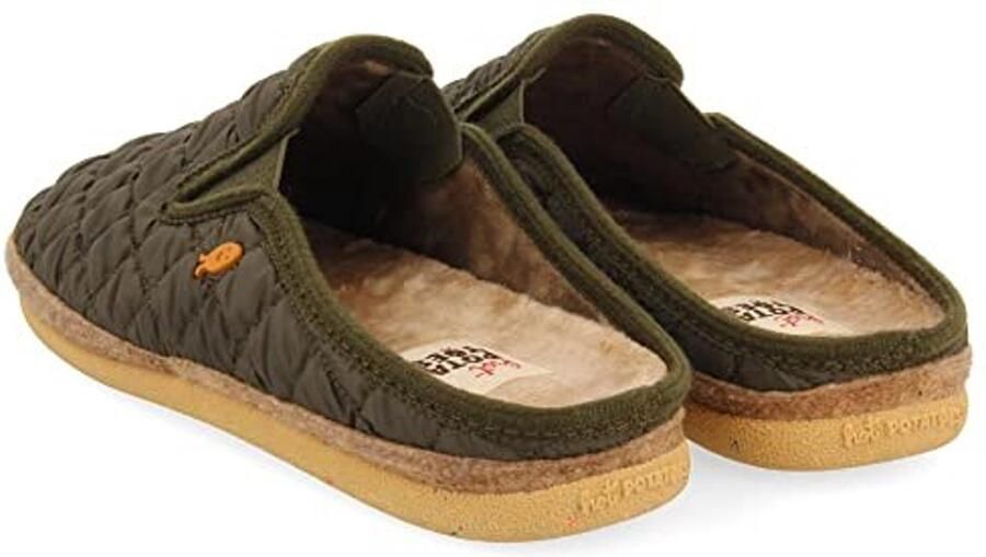 Heren Slippers Lichte khaki met elastische details