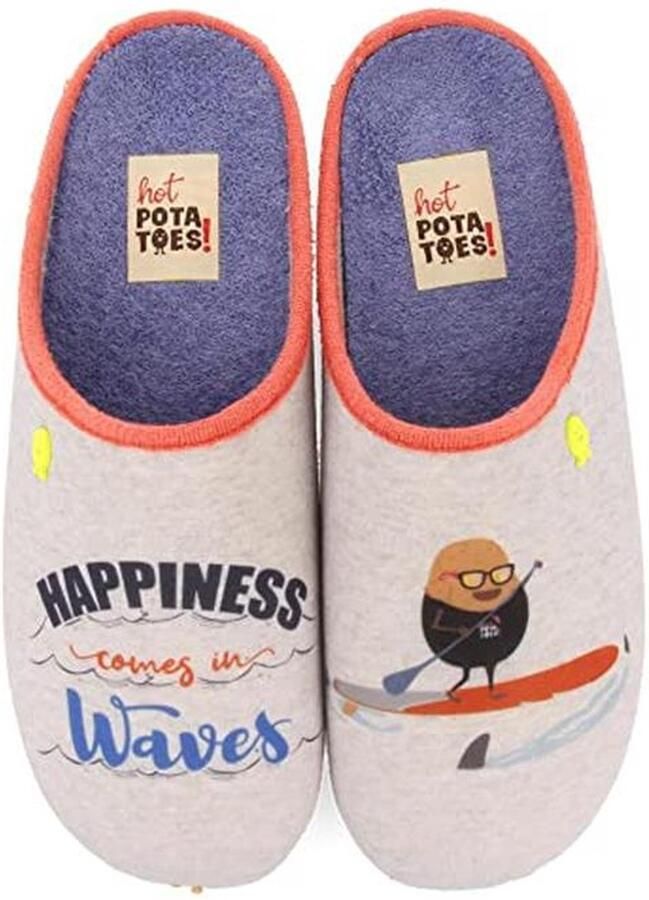 Heren Slippers met Aardappel Motief en Comfortabele Badstof