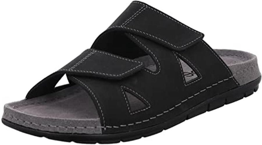 Heren Slippers met Leer en Geheugen Voetbed