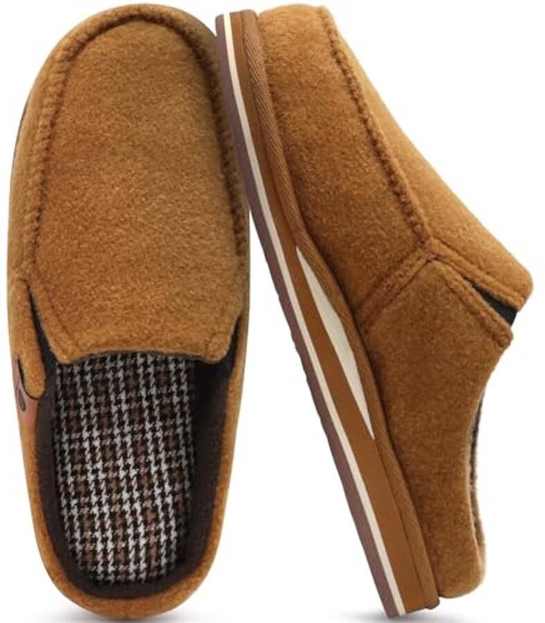 Heren Slippers van Pluche met Memory Foam Comfortabele Pantoffels voor Thuis