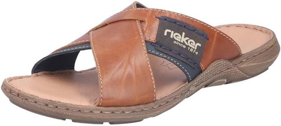 Heren slippers van soepel leer in koffiebruin met luchtige loopzool