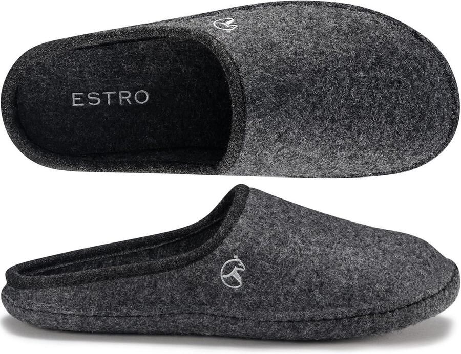 Heren Slippers van Vilt Warme en Comfortabele Pantoffels met Viltzool