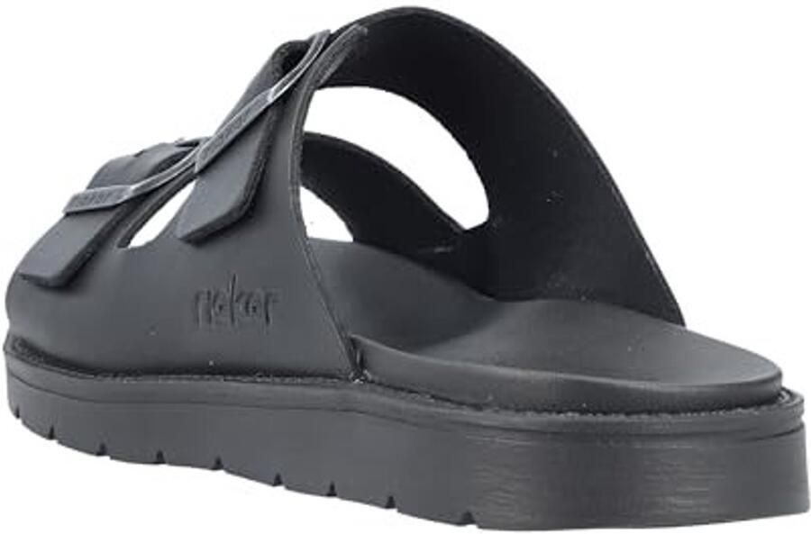 Heren Slippers Zwart Casual Muiltjes met Gesp