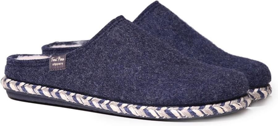 Heren sloffen van vilt met warme voering en flexibele zool