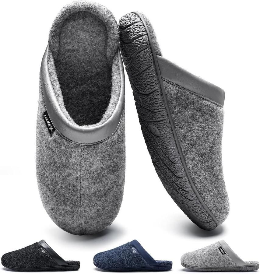 Heren sloffen winterwarm traagschuim huisschoenen voor binnen en buiten