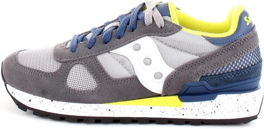 Heren Sneakers Grijs Blauw Suède Mesh Comfortabele Sportschoenen