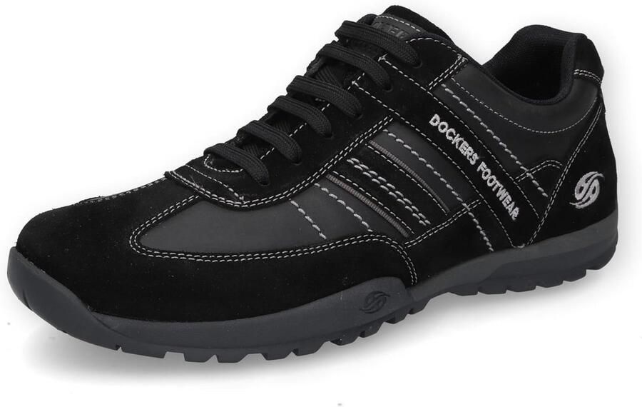 Heren Sneakers Laag Zwart Synthetisch Rubberen Zool