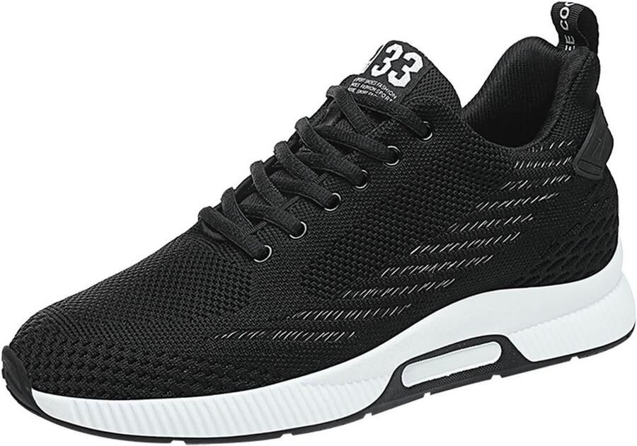 Heren Sneakers met Verborgen Hakverhoging Luchtige Mesh Sportschoenen