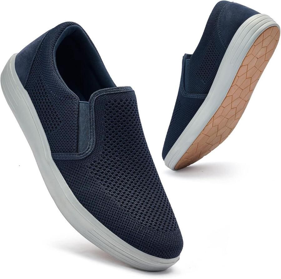 Heren Sneakers Slip-in Lichtgewicht Ademend Netzool Casual Schoenen Blauw