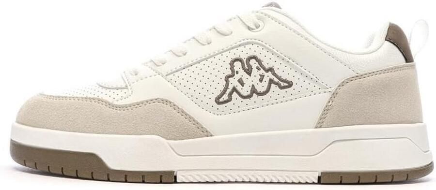 Heren Sneakers Wit Beige Sportschoenen met Vetersluiting