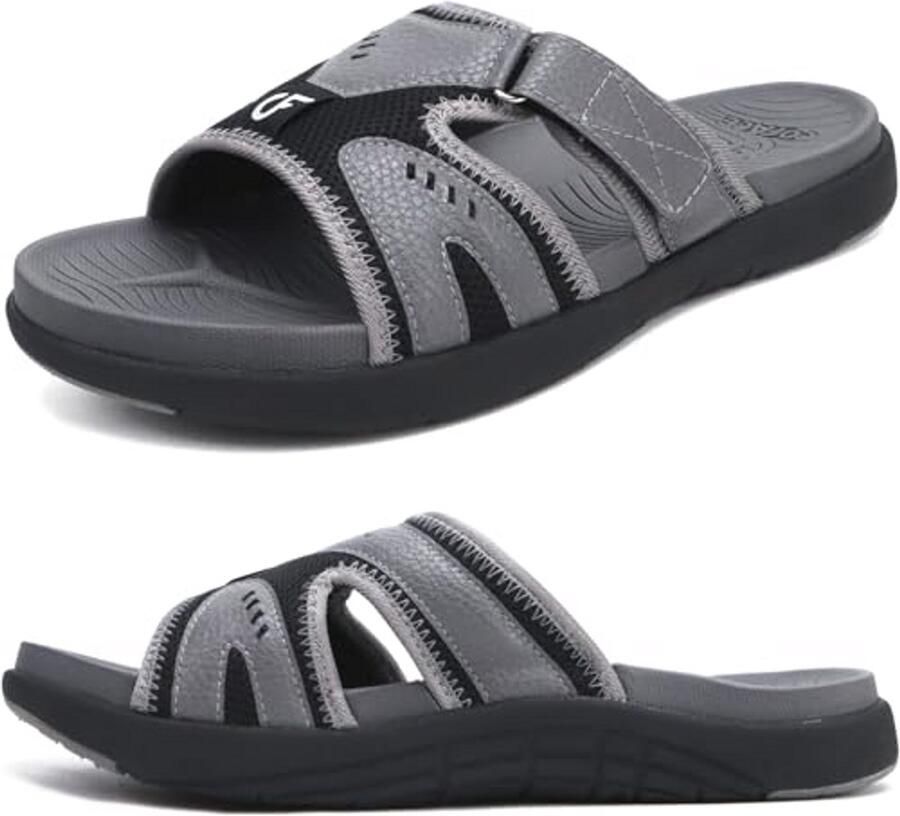 Heren Sport Recuperatiesandalen voor Plantar Fasciitis Lichtgewicht Boogsteun en Comfortabele Orthotische Slippers )