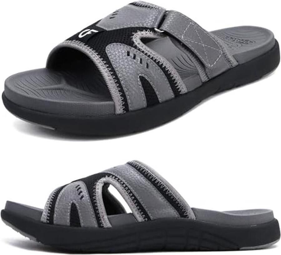 Heren Sport Recuperatiesandalen voor Plantar Fasciitis Lichtgewicht Boogsteun en Comfortabele Orthotische Slippers )