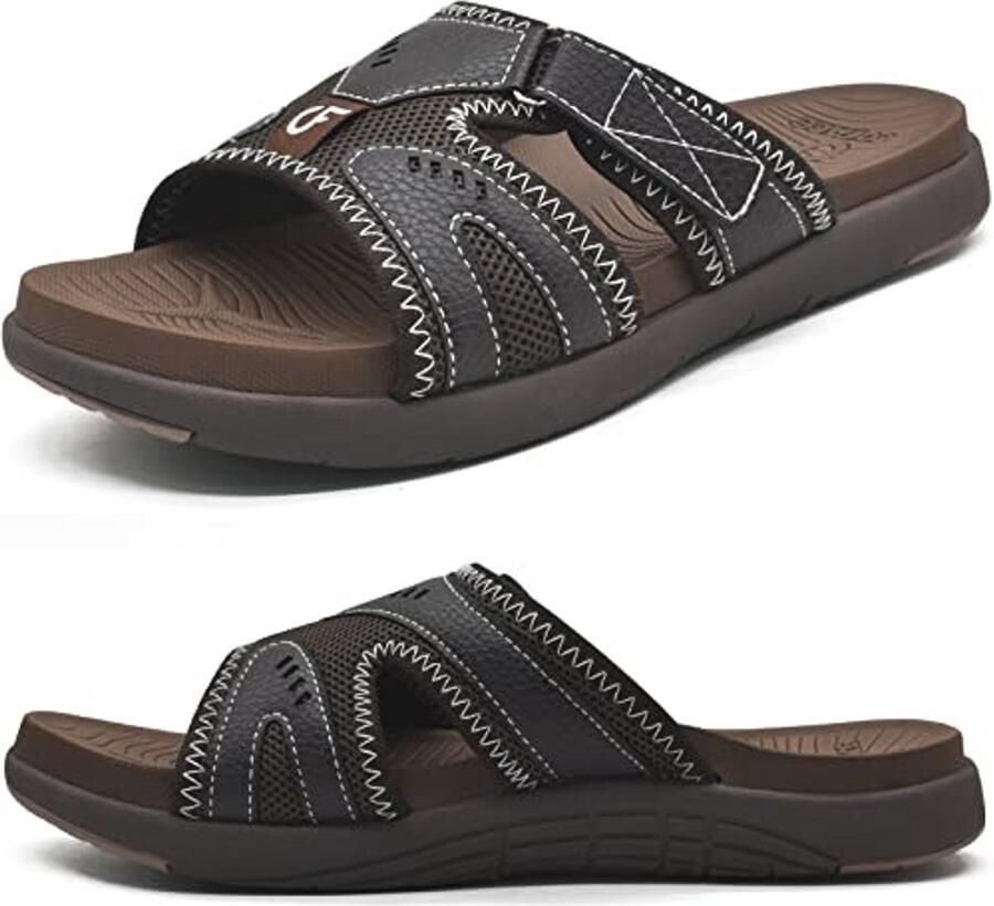 Heren Sport Recuperatiesandalen voor Plantar Fasciitis met Zachte Kussens Lichtgewicht Boogsteun en Orthotische Slippers )