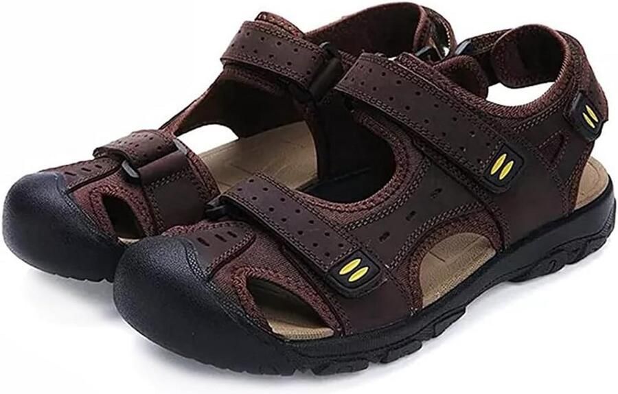 Heren Sportsandalen Leer Verstelbaar Casual Wandelen en Vissen