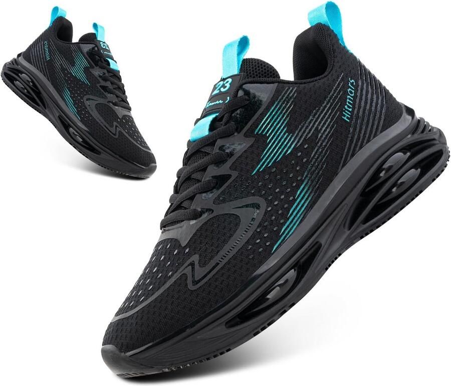 Heren Sportschoenen Ademend Mesh Lage Sneakers Zwart voor Hardlopen en Gymnastiek