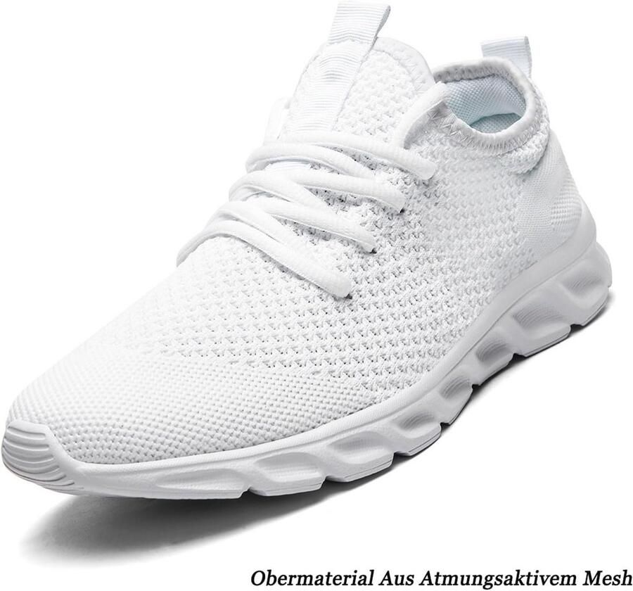 Heren Sportschoenen Lichtgewicht Ademend Hardloopschoenen Tennis Casual Wit