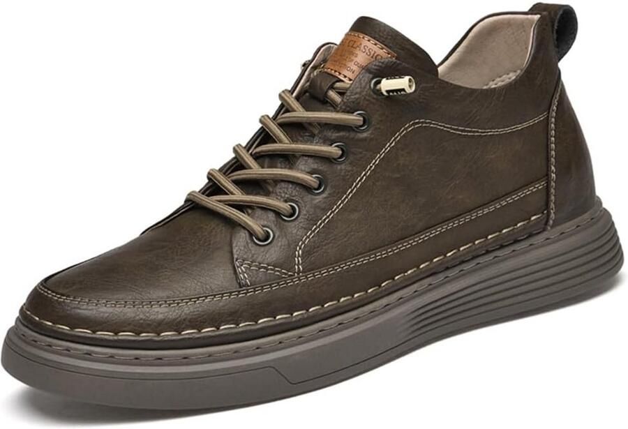 Heren Stijlvolle Sneakers met Verborgen Hakverhoging Comfortabel en Lichtgewicht Lederlook