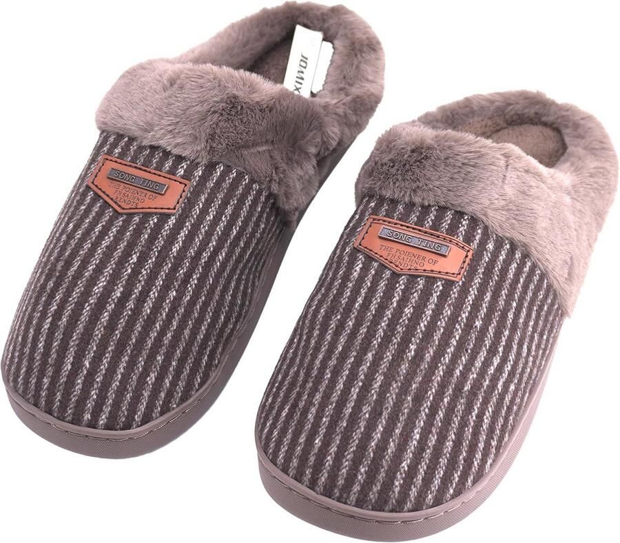 Heren Stoffen Instapschoenen Met Warme Voering Comfortabele Pantoffels