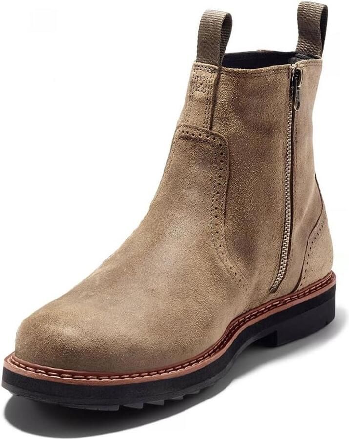 Heren Suède Chukka Desert Laarzen met Ritssluiting en Ronde Neus