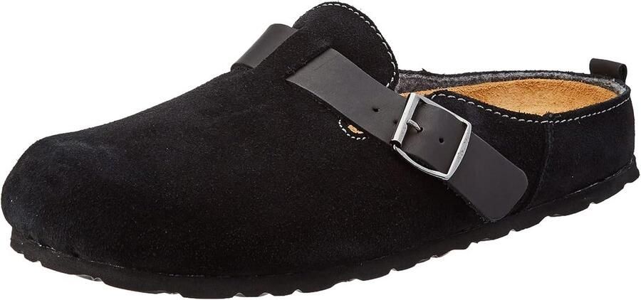 Heren Suède Clogs met Warme Vilten Voering en Verstelbare Band