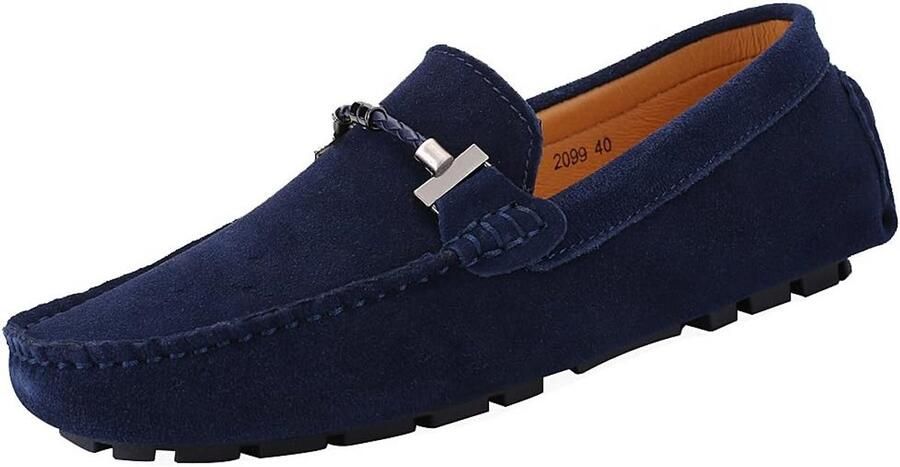 Heren Suède Instappers met Gesp: Elegante Mocassins voor Rijden en Dagelijks Gebruik