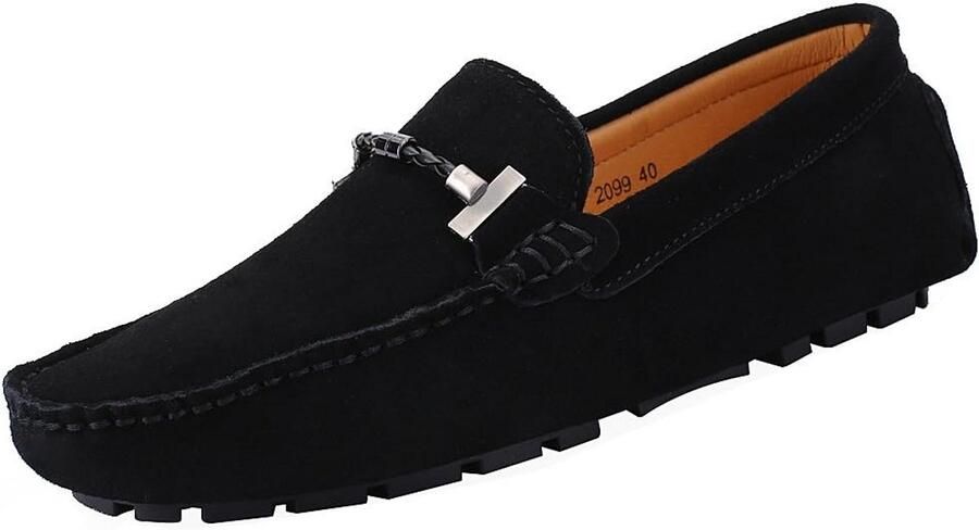 Heren Suède Loafers met Gesp Comfortabele Instappers voor Rijden en Feestjes