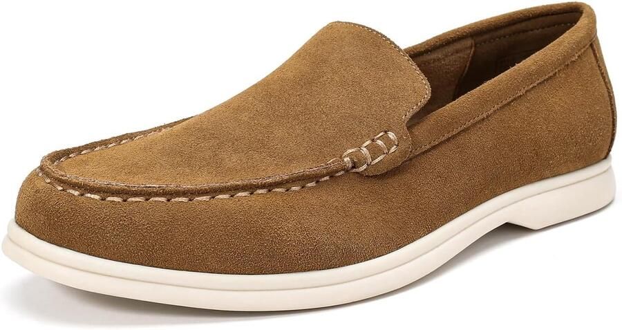 Heren Suede Slip On Loafer Casual Effen Kleur Mocassins Ademend Retro Rijden Schoenen