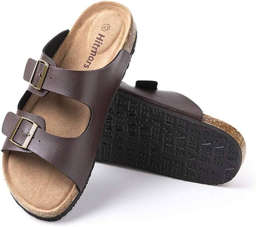 Heren Teensandalen Leer Voetbed Comfortabel Lichtgewicht Antislip Strand Slippers