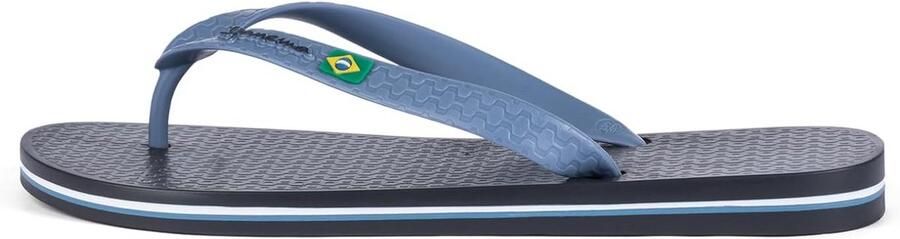 Heren Teenslippers Klassiek Braziliaans Model Donkergrijs Blauw