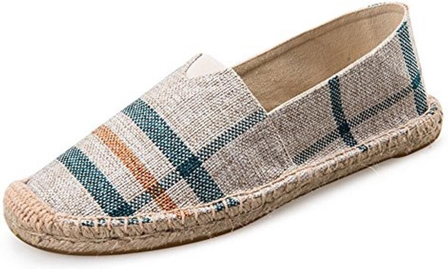 Heren Veelkleurige Gestreepte Espadrilles Casual Canvas Slip On Schoenen