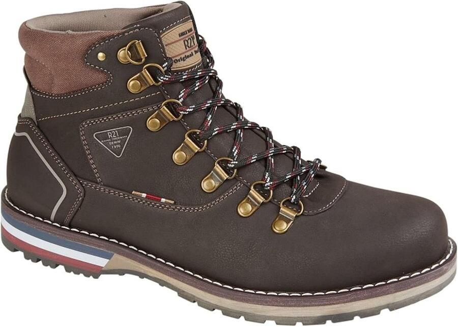 Heren Veterschoenen Bruin Enkellaarzen met Suède Look