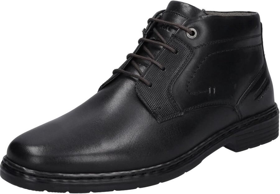 Heren Veterschoenen Enkellaarzen Leer Extra Breed Uitneembaar Voetbed