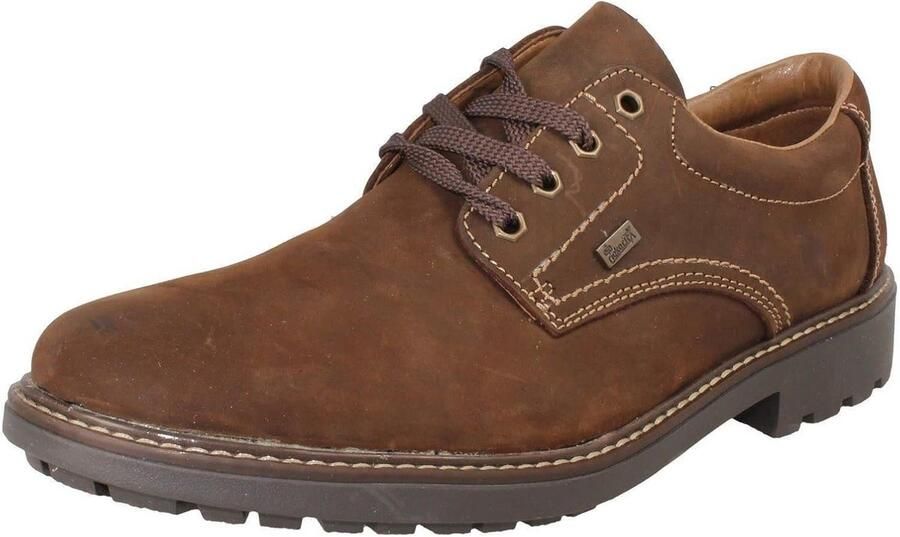 Heren veterschoenen glad leer en waterafstotend met comfortabele zool