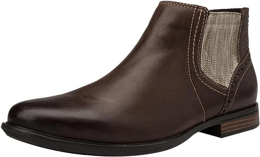 Heren Vintage Leren Enkellaarzen Met Rits Chelsea Stijl