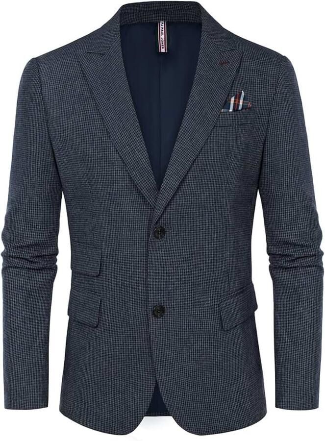 Heren visgraat blazer Britse wolmix vintage sportjassen jas